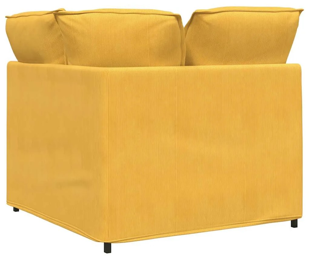 világossárga moduláris kanapé sarokmodul párnákkal 100 cm