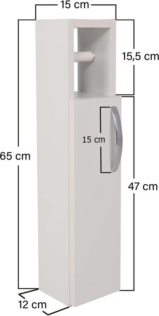 Fürdőszobai szekrény WC fölé LUMERO, fehér