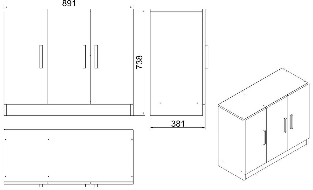 Szekrény Vincent 5 (dió + antracit). 1072630