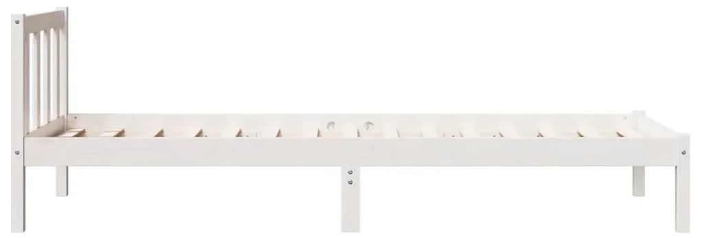 fehér tömör fenyő extra hosszú ágykeret matrac nélkül 90x220 cm