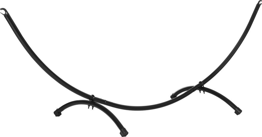 Outsunny Függőágyállvány 3m-es Függőágyhoz Tension Kötéllel, Kertbe és Strandra, Fekete Acél Váz 300 x 90 x 100 cm | Aosom