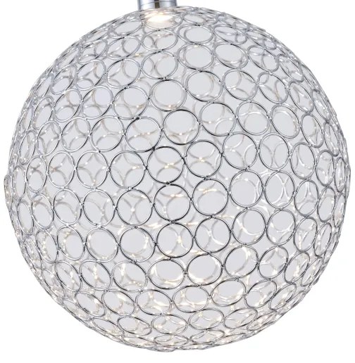 LED Csillár zsinóron LED/6,3W/230V 3000K fényezett króm átm. 25 cm