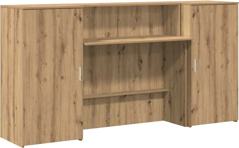 vidaXL recepciós pult kézműves tölgy 200x50x103,5 cm szerelt fa