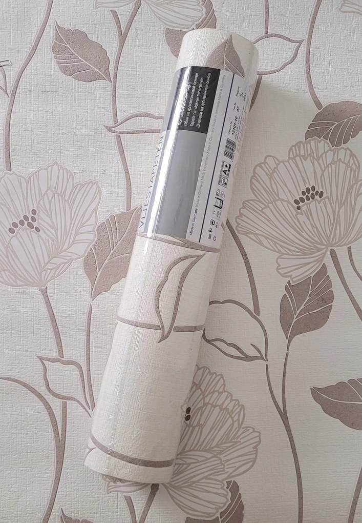 Fali tapéta, nagy virágok, levelek, 13101-10