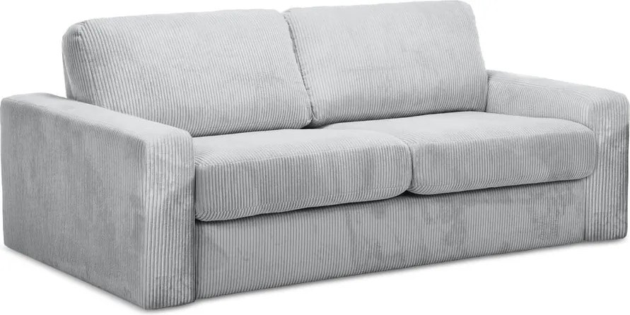 Világosszürke kordbársony kinyitható kanapé 195 cm Nona – Makamii