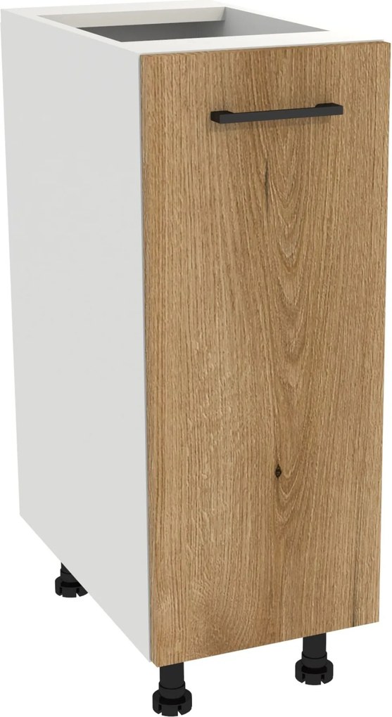 Konyhaszekrény alsó 30 Capri korpusz fehér front tölgy Evoke