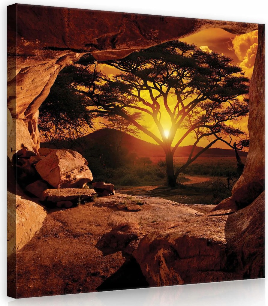 Vászonkép 80x80 A naplemente barlang rejtélye az etnikai belső tér számára