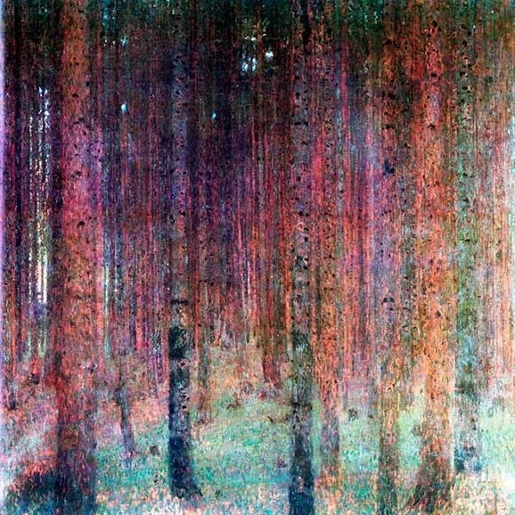 Gustav Klimt - Pinewood üvegkép, falikép