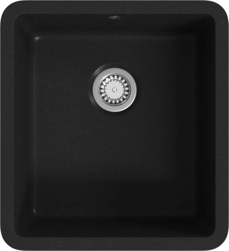 vidaXL fekete, egymedencés gránit mosogatótálca