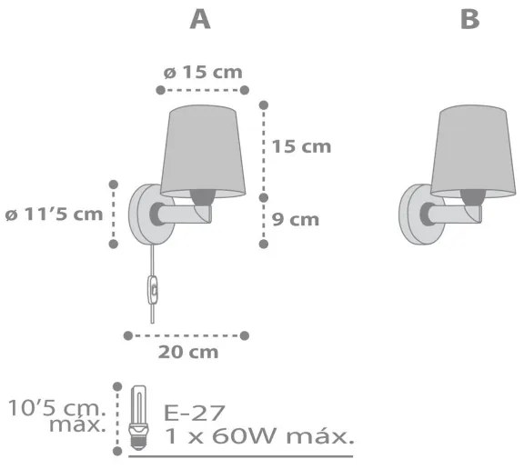 Dalber 82219B - Gyermek fali lámpa STAR LIGHT 1xE27/60W/230V fehér