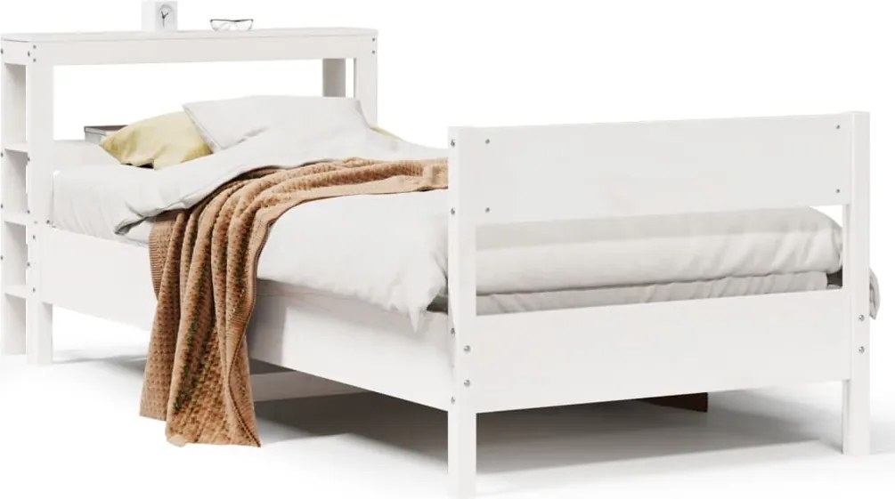 vidaXL fehér tömör fenyőfa ágykeret matrac nélkül 90 x 190 cm