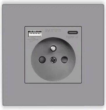 Szimpla Usb Aljzat A-c Kontakt 16A Műanyag 3.1A Quick Charge