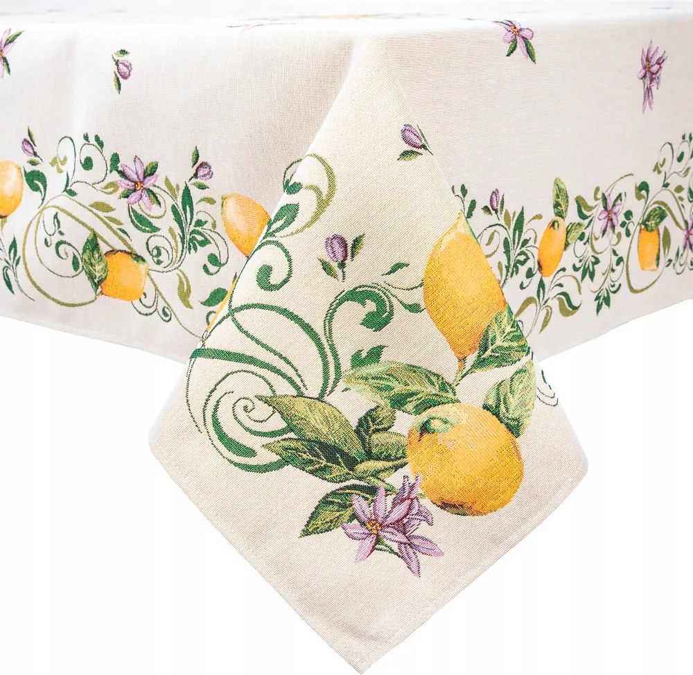 Abrosz 93x93 cm citrom nyári mintás Gina asztal ház kert
