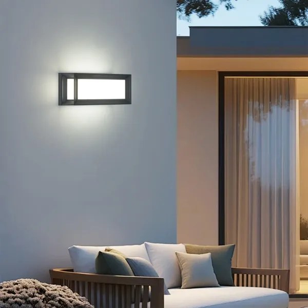 Brilagi - PARKER LED kültéri fali lámpatest érzékelővel, 12W/230V, antracit, IP44
