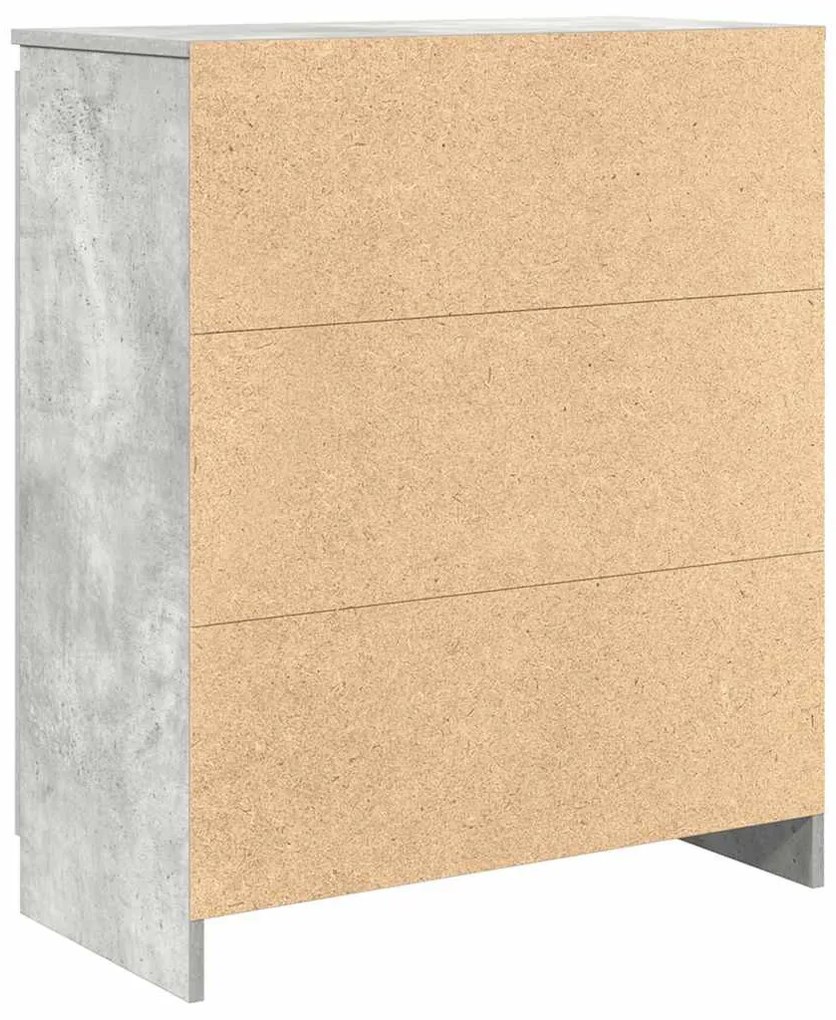 betonszürke szerelt fa tálalószekrény fiókos 71x35x84 cm