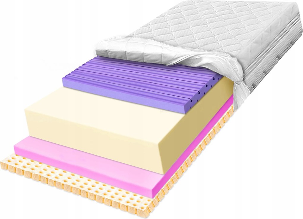 130x200-as habszivacs matrac latex kontúros masszírozóval, relaxáló H2 H3 21 c