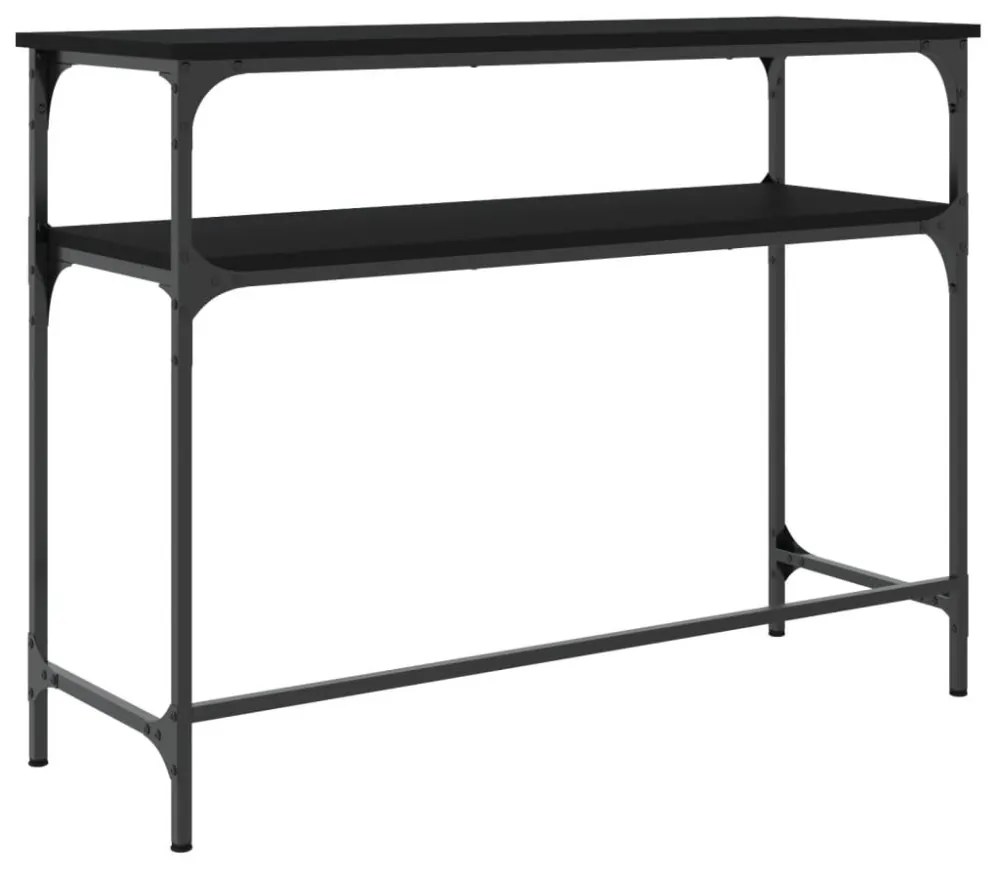fekete szerelt fa tálalóasztal 100x35,5x75 cm