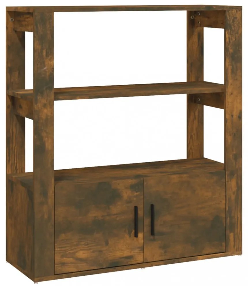 füstös tölgy színű szerelt fa tálalószekrény 80x30x90 cm