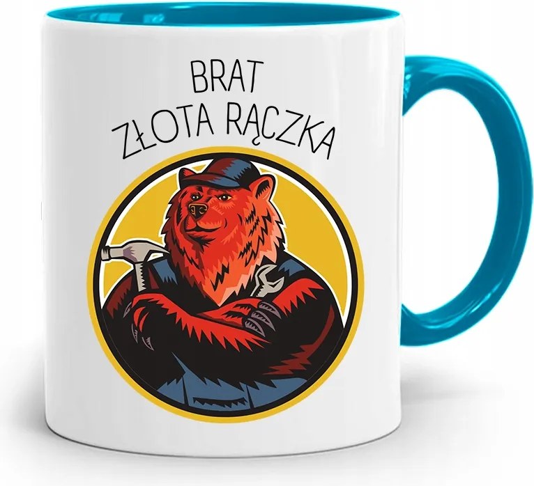 Kék Bögre Ajándék Arany Kéz Testvérnek, fényképes nyomattal