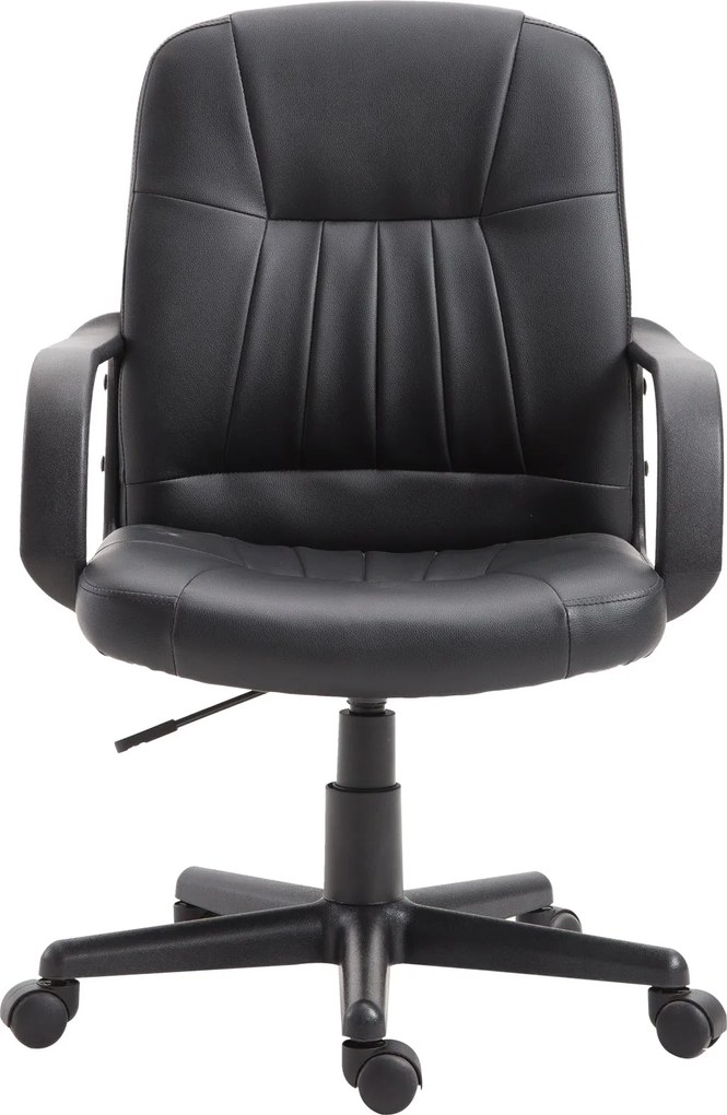 Vinsetto Ergonomikus és Forgós Irodai Szék, Magasságállítható Irodai Karosszék Műbőr Kárpitozással 60x60x94-103cm Fekete | Aosom