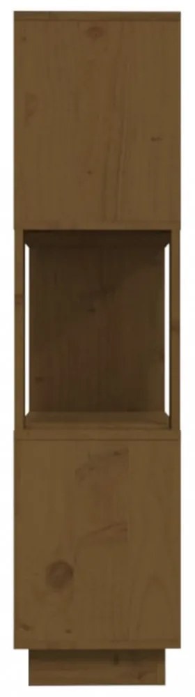 mézbarna tömör fenyőfa könyvszekrény/térelválasztó 80x25x101 cm