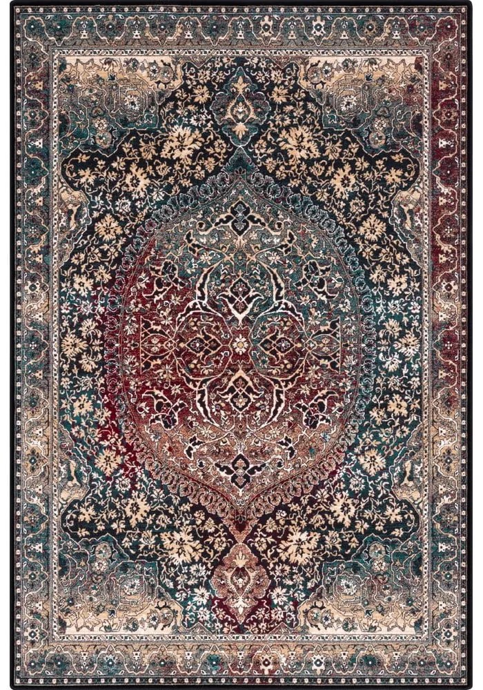 Sötétzöld gyapjú szőnyeg 160x240 cm Ava – Agnella