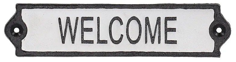 Öntöttvas 'Welcome' tábla, 21 cm