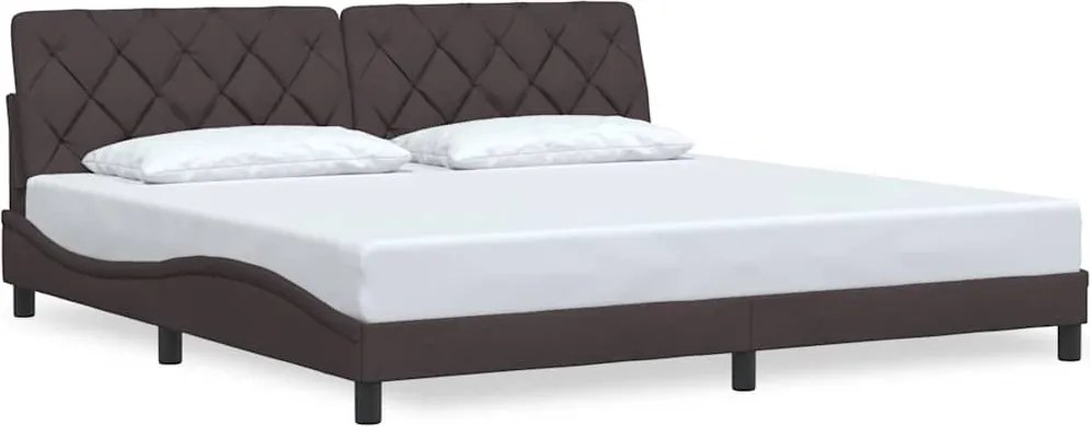 vidaXL sötétbarna szövet ágykeret matrac nélkül 200 x 200 cm