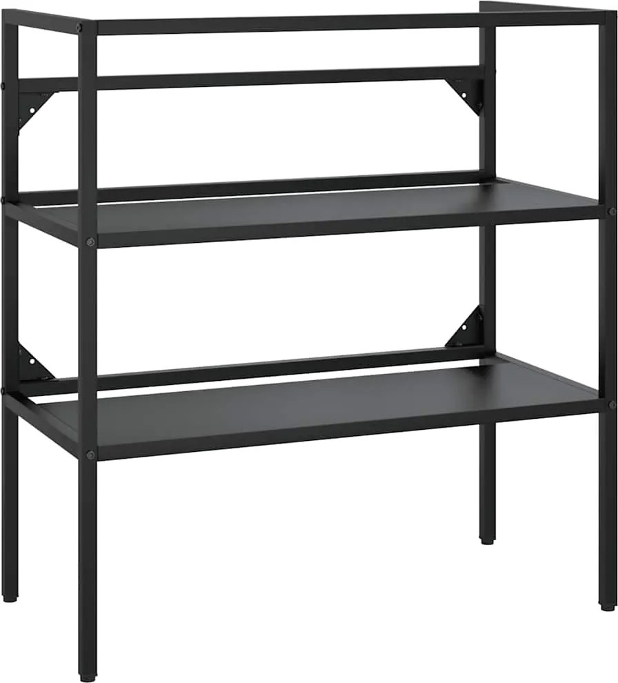 vidaXL fekete vas fürdőszobai mosdókagylókeret 79 x 38 x 83 cm