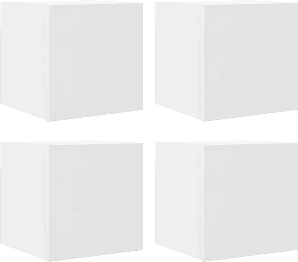 vidaXL 4 db fehér falra szerelhető TV-szekrény 30,5 x 30 x 30 cm