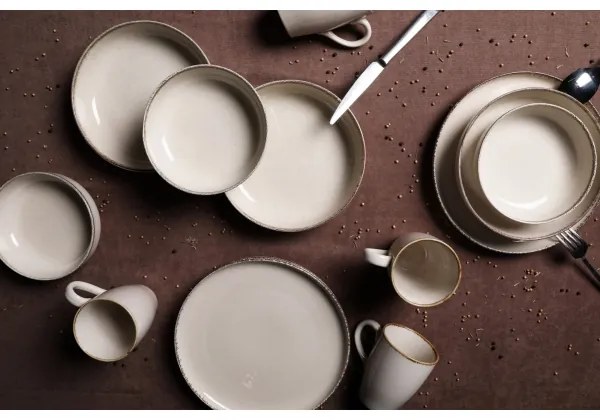 16 részes bézs/porcelán étkészlet