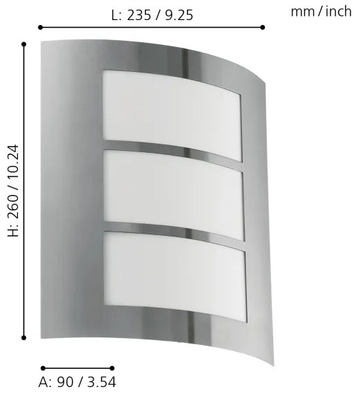 EGLO 88139 - Kültéri fali lámpa CITY 1xE27/15W/230V IP44