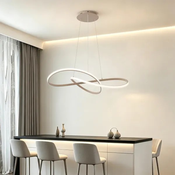 Brilagi - LED, dimmelhető kábelen függesztett csillár INFINITY LED/80W/230V 80x80 cm bézs + távirányító