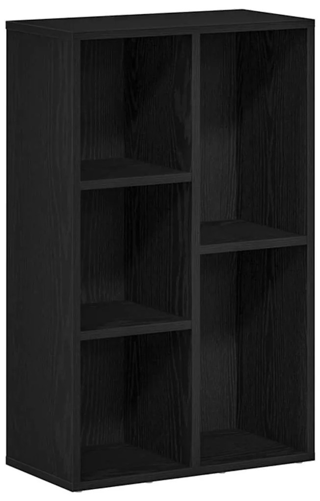 fekete tölgy szerelt fa könyvespolc 50x25x80 cm