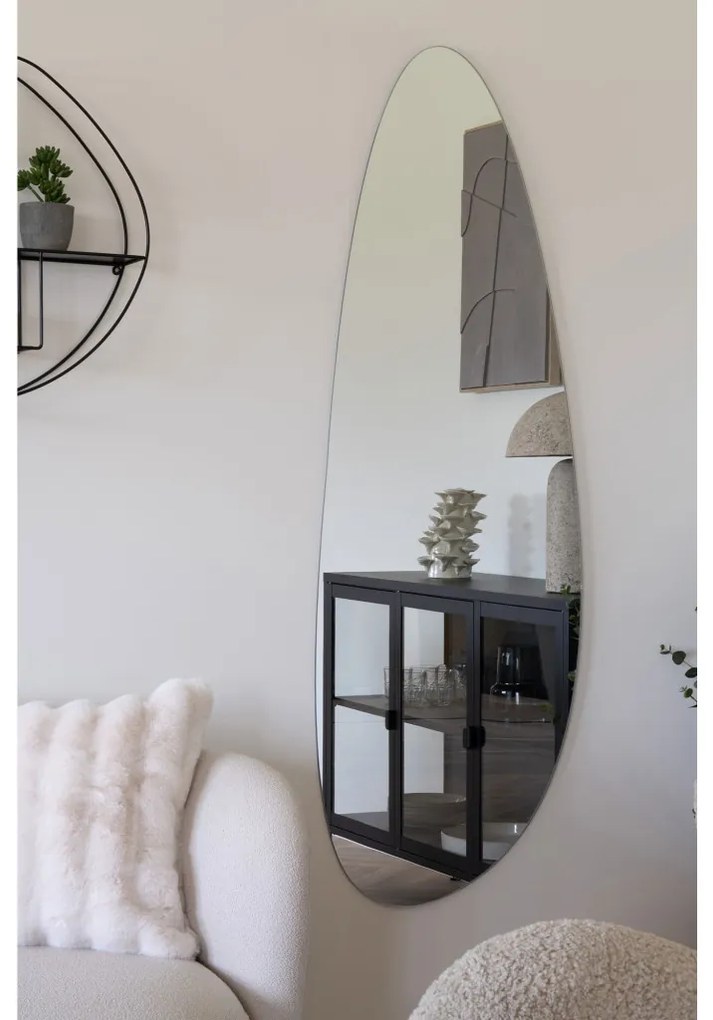 Brisbane vitrines komód, 3 ajtó, acél, fekete 140x40x85 cm