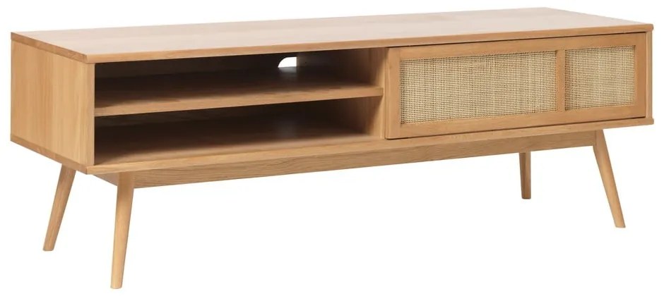 Natúr színű TV-állvány tölgyfa dekorral 150x50 cm Barrali – Unique Furniture