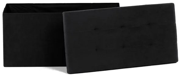 Fekete kordbársony Tárolós Puff. TAB-472 BK6