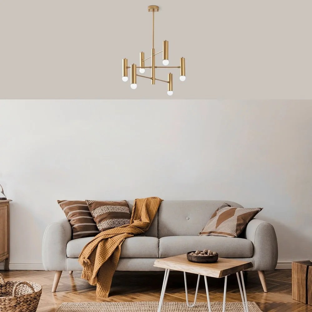 Aranyszínű függőlámpa fém búrával Gharib – Opviq lights