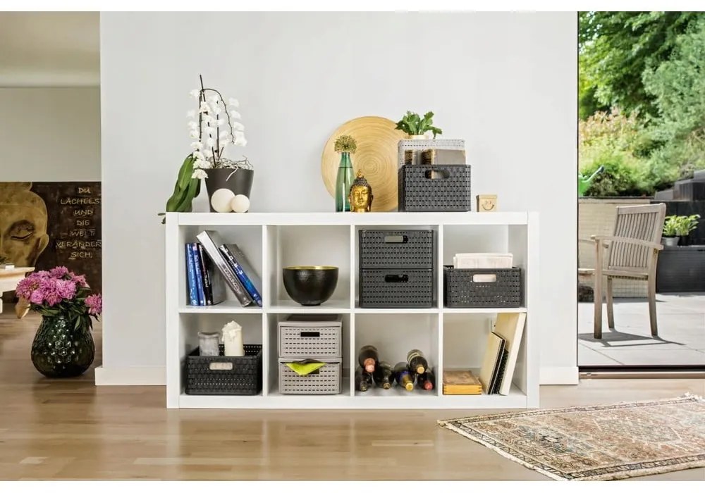 Sötétszürke tárolókosár újrahasznosított műanyagból Country - Rotho