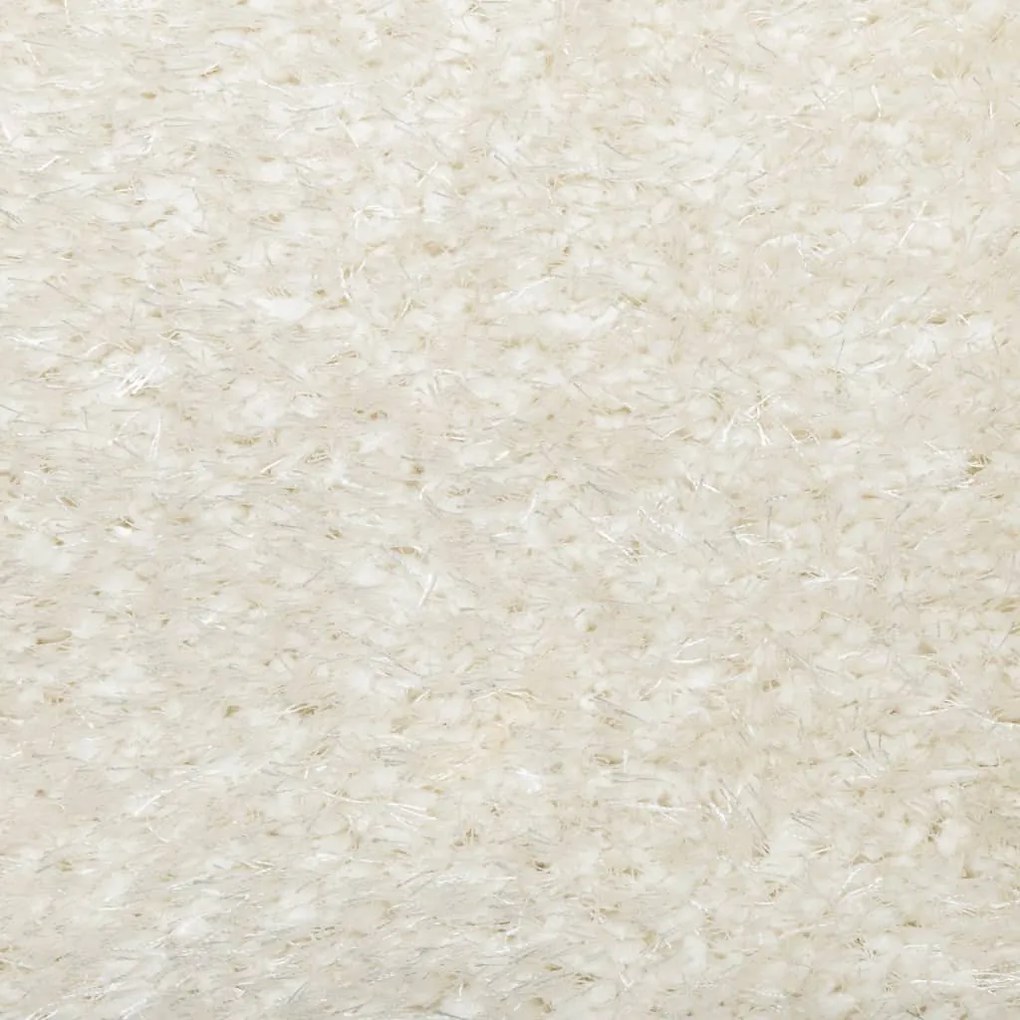 ISTAN krémszínű hosszú szálú fényes szőnyeg 140 x 200 cm