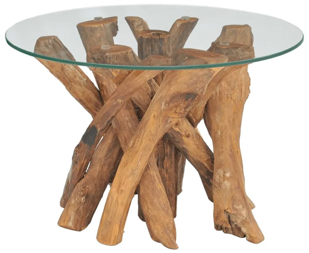 tömör tíkfa uszadék dohányzóasztal 60 cm