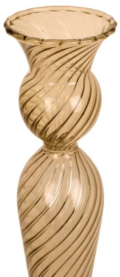 Swirl világosbarna üveg gyertyatartó, magasság 26,5 cm - PT LIVING
