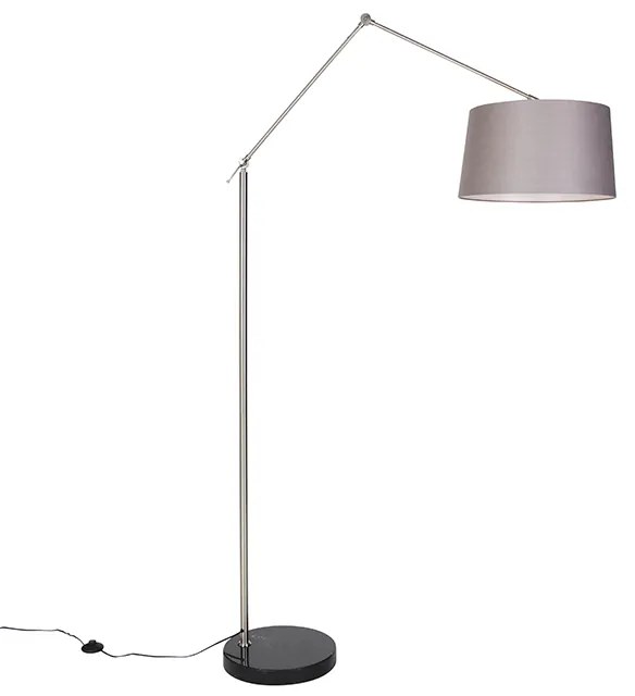Modern állólámpa acélból, sötétszürke árnyékolóval 45 cm - Editor
