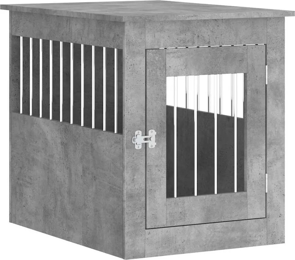 vidaXL betonszürke szerelt fa kutyaketrec 55 x 75 x 65 cm