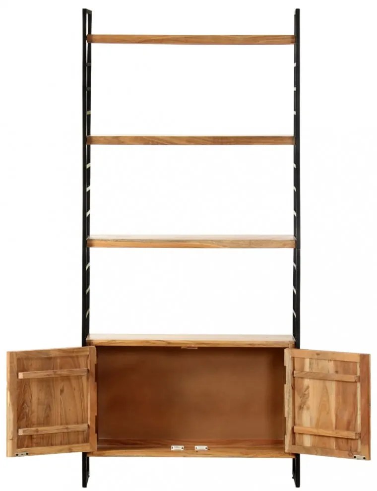 4-szintes tömör akácfa könyvespolc 80 x 30 x 180 cm