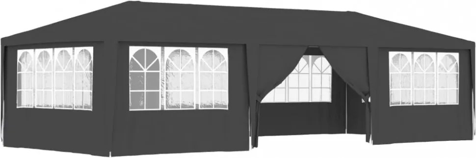 antracitszürke rendezvénysátor oldalfalakkal 4 x 9 m 90 g/m²