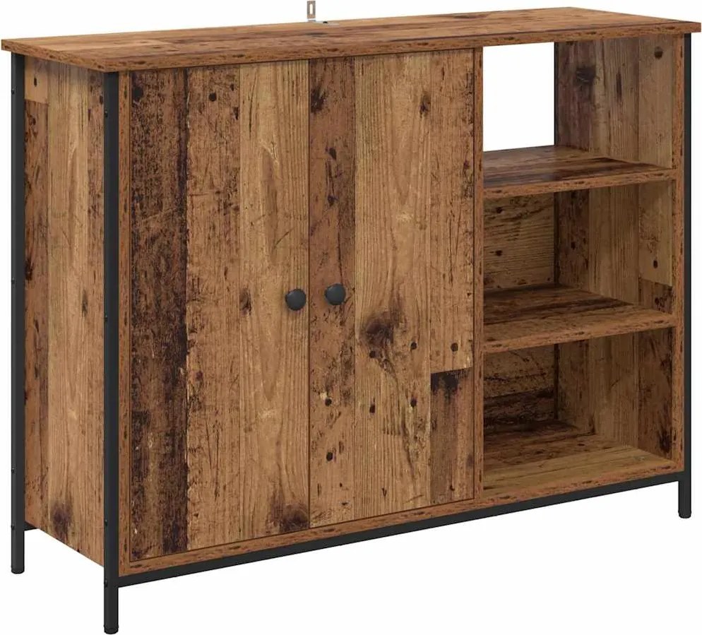 vidaXL Széf Öreg fa 100 x 33 x 75 cm Faanyag