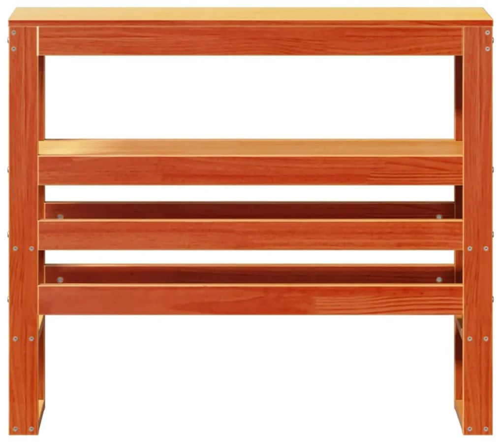 viaszbarna tömör fenyőfa fejtámla polcokkal 90 cm