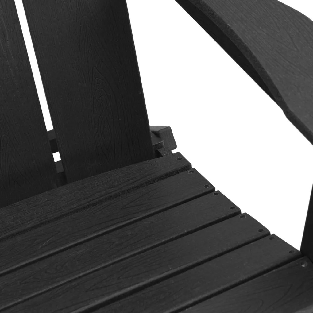 összecsukható Adirondack szék fekete 74,5x80,5x90 cm HDPE