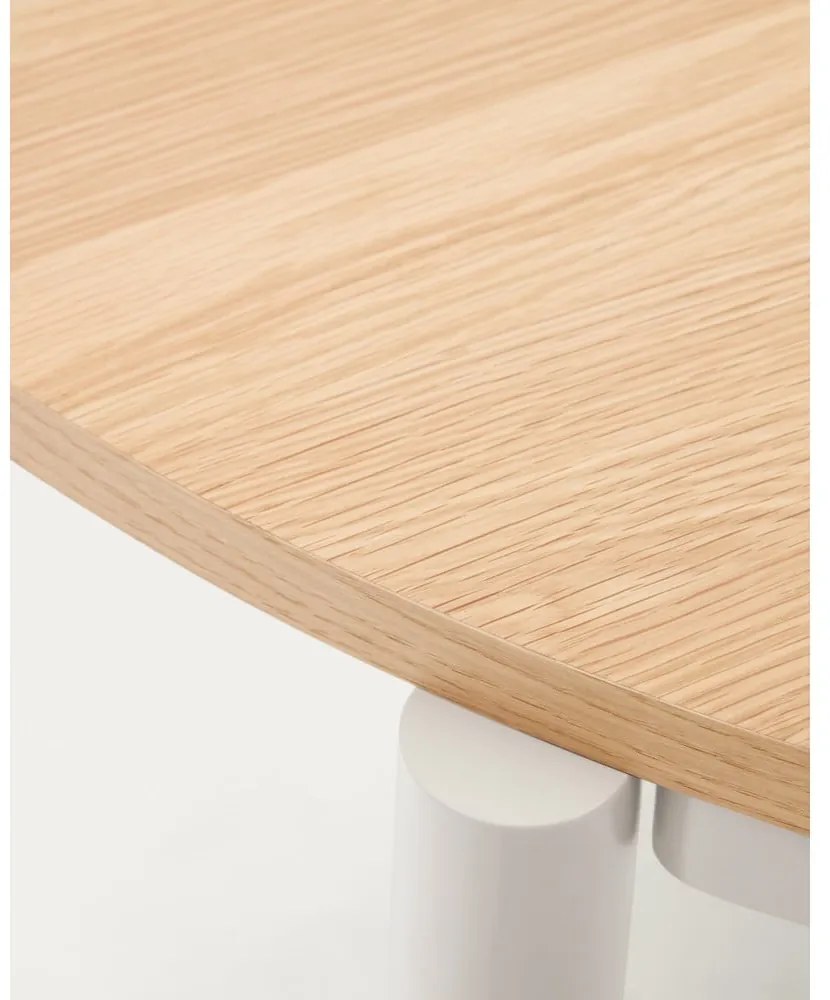 Natúr színű bővíthető étkezőasztal tölgyfa dekoros asztallappal 90x120 cm Montuiri – Kave Home